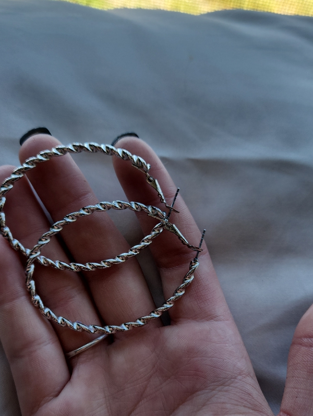 Silver-Tone Twisted Hoop Earrings - Women Jewelry